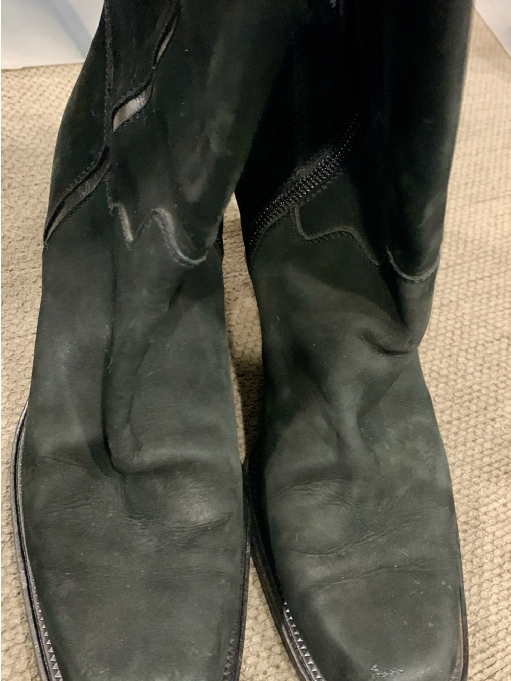 Donald J. Pliner Black Suede Heeled Boots
